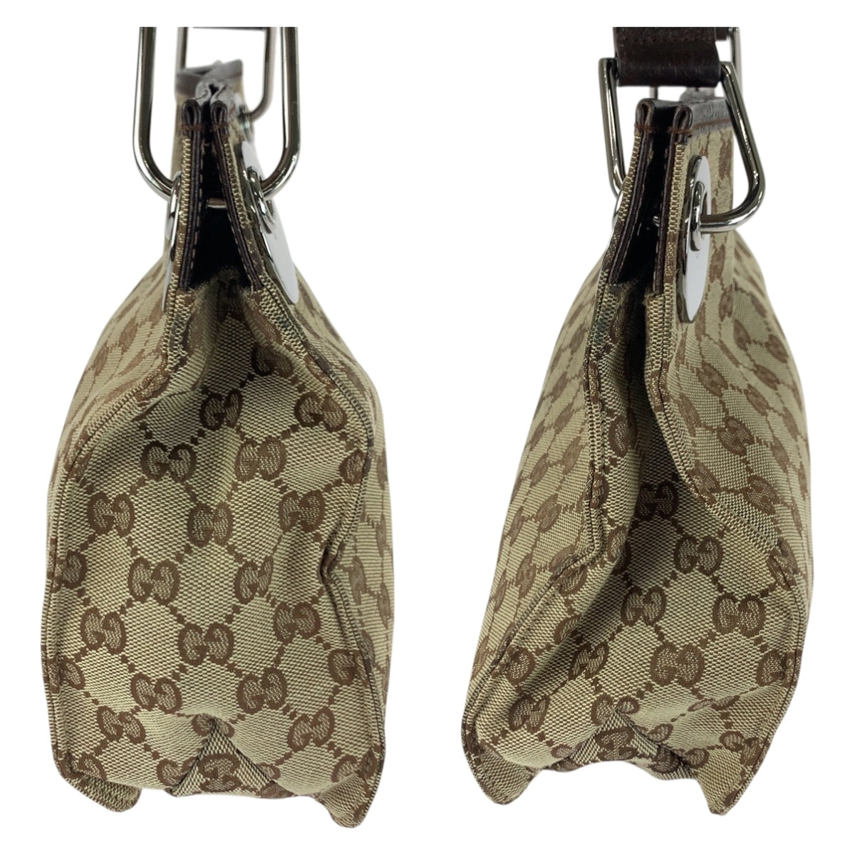 GUCCI Shoulder Bag 120811 GG canvas Brown Beige SilverMetal