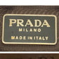 PRADA Pouch Nylon Brown Gold Metal Test logo