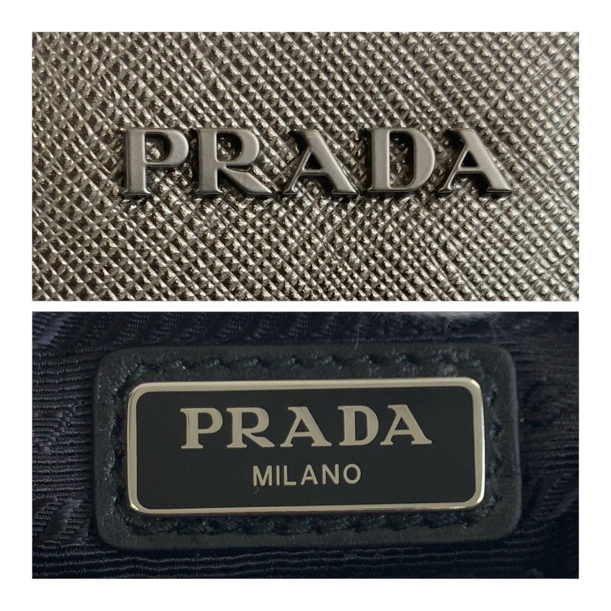 PRADA Clutch bag leather Black Red SilverMetal Saffiano floral print logo