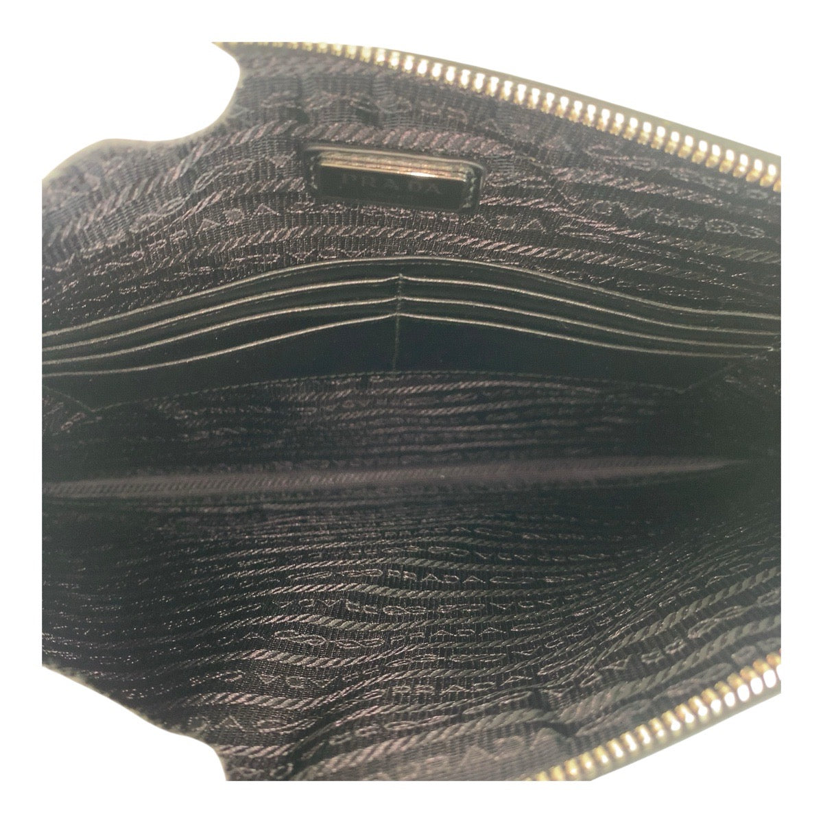 PRADA Clutch bag leather Black Red SilverMetal Saffiano floral print logo