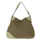 GUCCI Shoulder Bag 137386 GG canvas Beige Ivory Horsebit