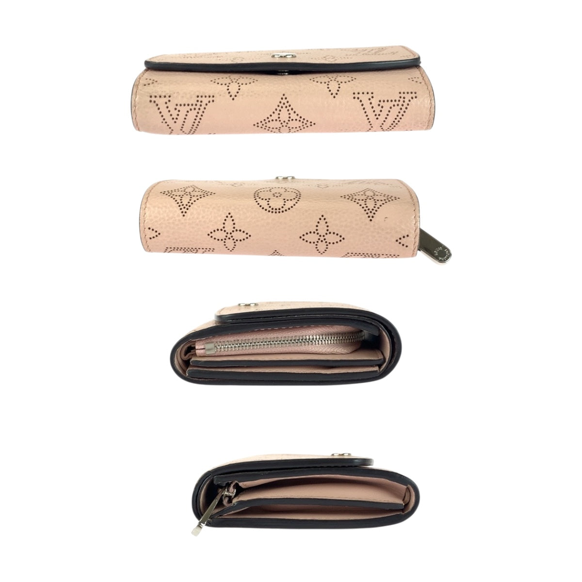 LOUIS VUITTON Bifold Wallet M62541 leather Magnolia Silver Metal Monogram Mahina Portefeuille Iris