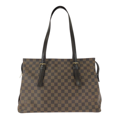 LOUIS VUITTON Tote Bag N51119 PVC Brown Gold Metal Damier Ebene Chelsea