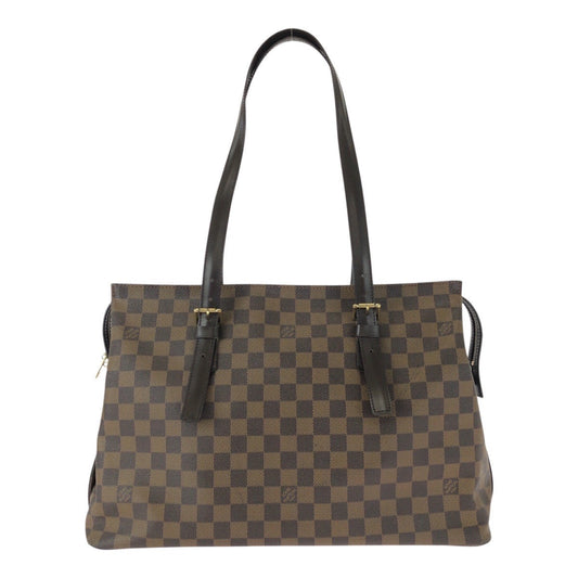 LOUIS VUITTON Tote Bag N51119 PVC Brown Gold Metal Damier Ebene Chelsea
