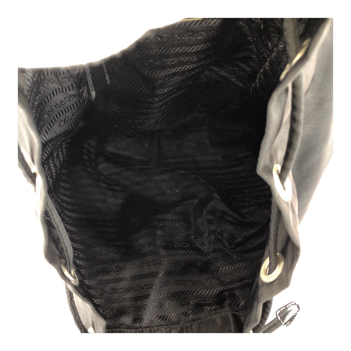 PRADA Backpack B1197F Nylon Black SilverMetal Test Triangle With logo