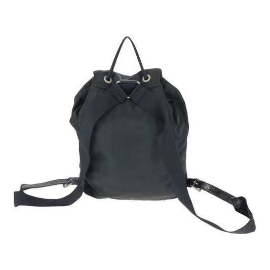 PRADA Backpack B1197F Nylon Black SilverMetal Test Triangle With logo