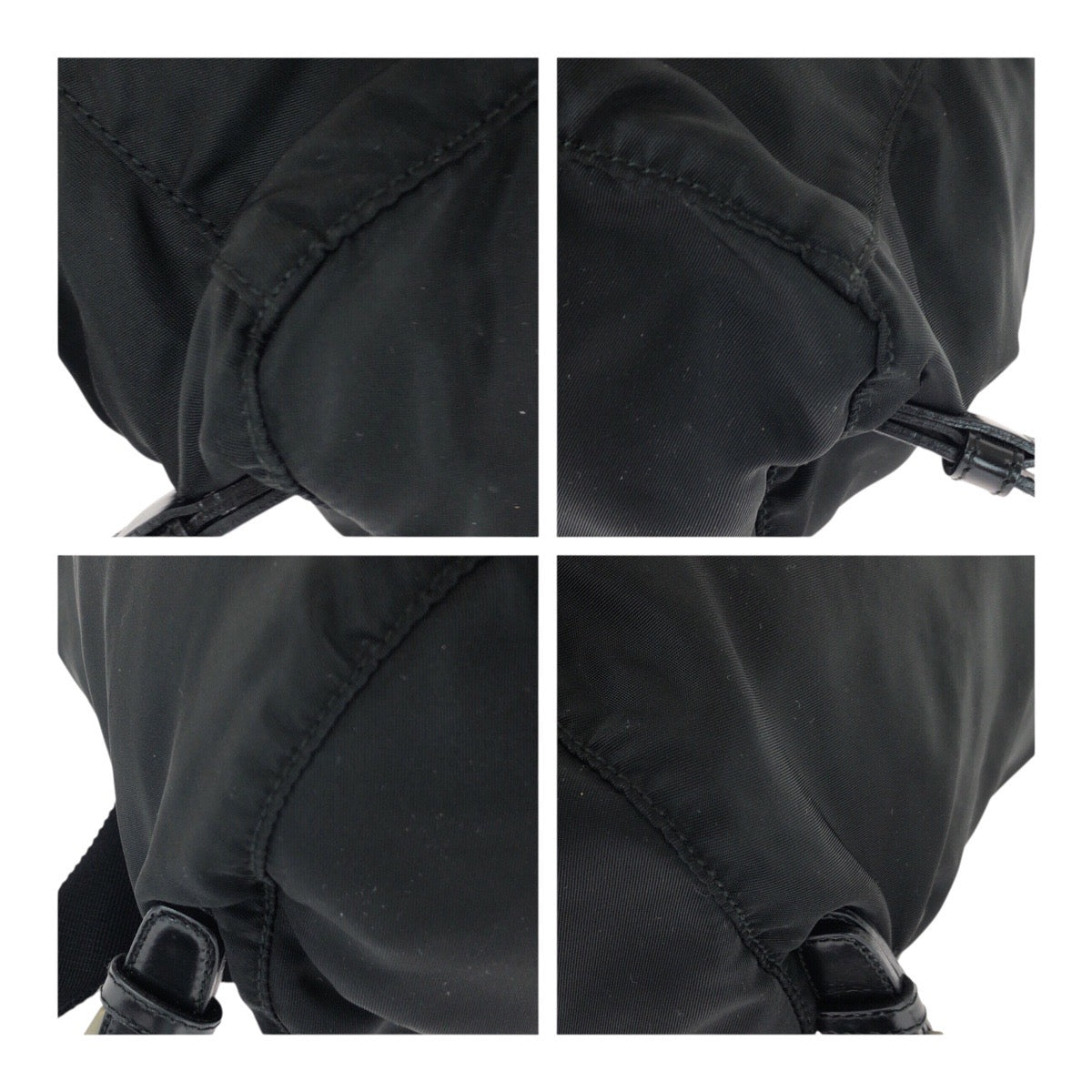 PRADA Backpack B1197F Nylon Black SilverMetal Test Triangle With logo