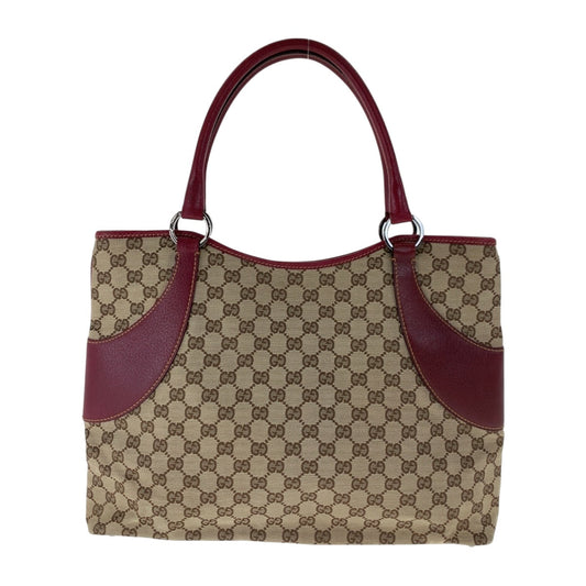GUCCI Tote Bag 113061 GG canvas Beige Red SilverMetal