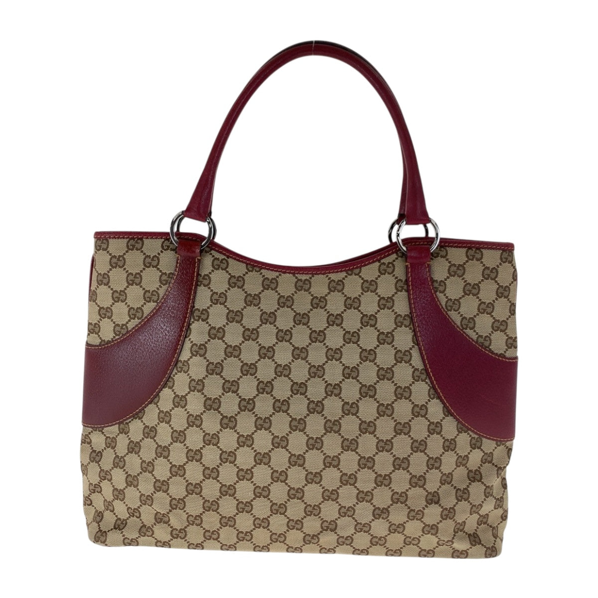 GUCCI Tote Bag 113061 GG canvas Beige Red SilverMetal