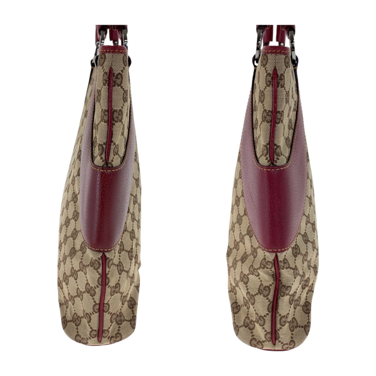 GUCCI Tote Bag 113061 GG canvas Beige Red SilverMetal