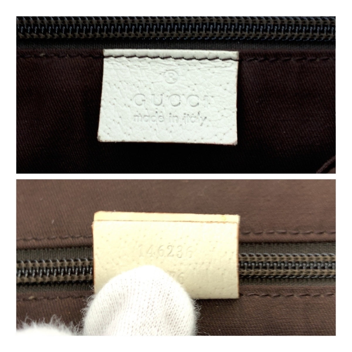 GUCCI Shoulder Bag 146236 GG canvas Beige Ivory Silver Metal