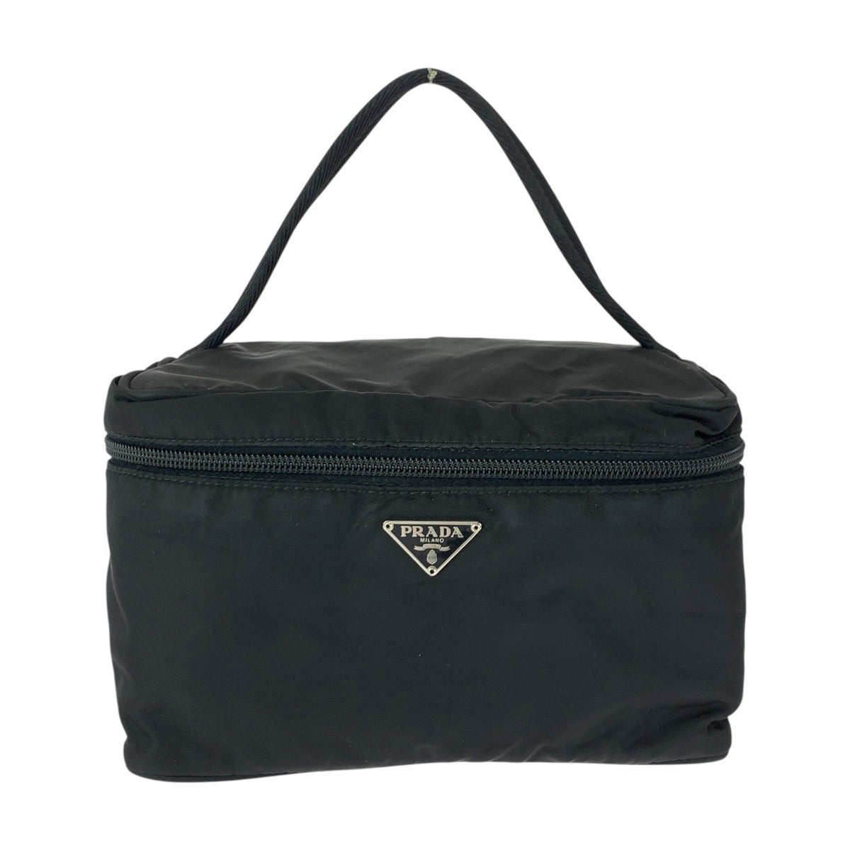 PRADA Handbag Nylon Black SilverMetal Test Triangle With logo