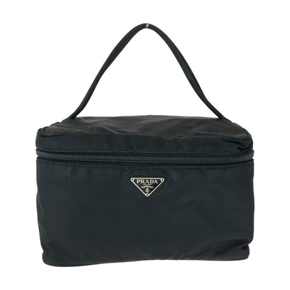 PRADA Handbag Nylon Black SilverMetal Test Triangle With logo