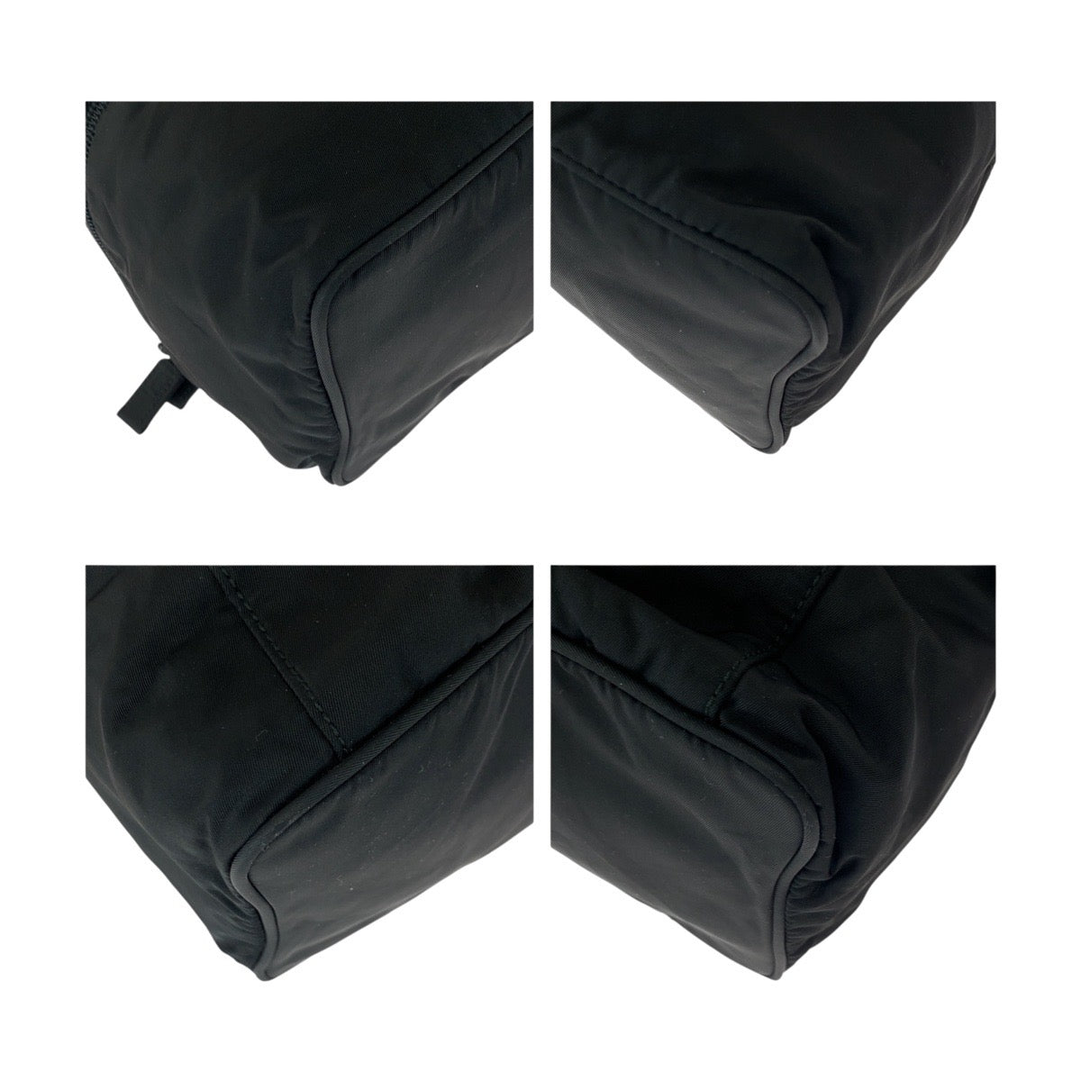 PRADA Handbag Nylon Black SilverMetal Test Triangle With logo