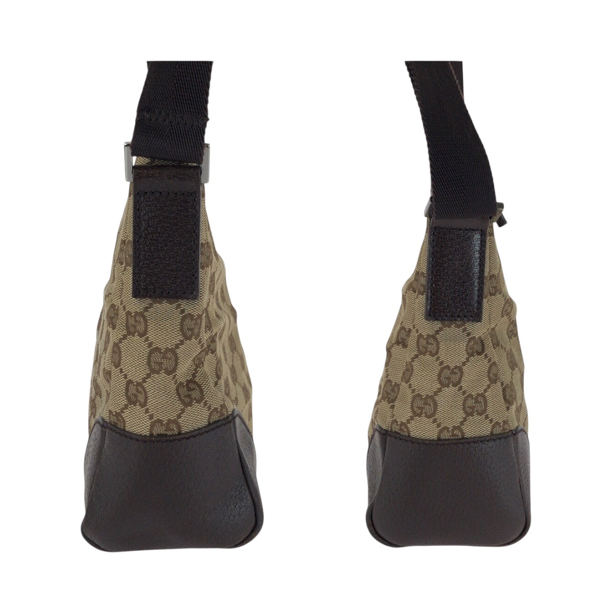 GUCCI Shoulder Bag 114273 GG canvas Beige Gray Silver Metal