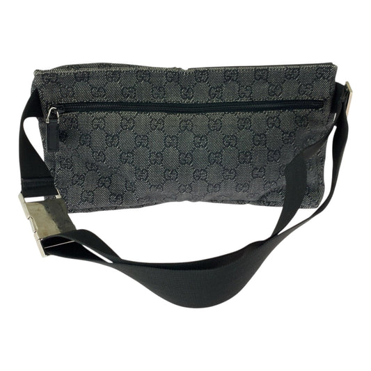 GUCCI Waist bag 23566 GG canvas Black SilverMetal