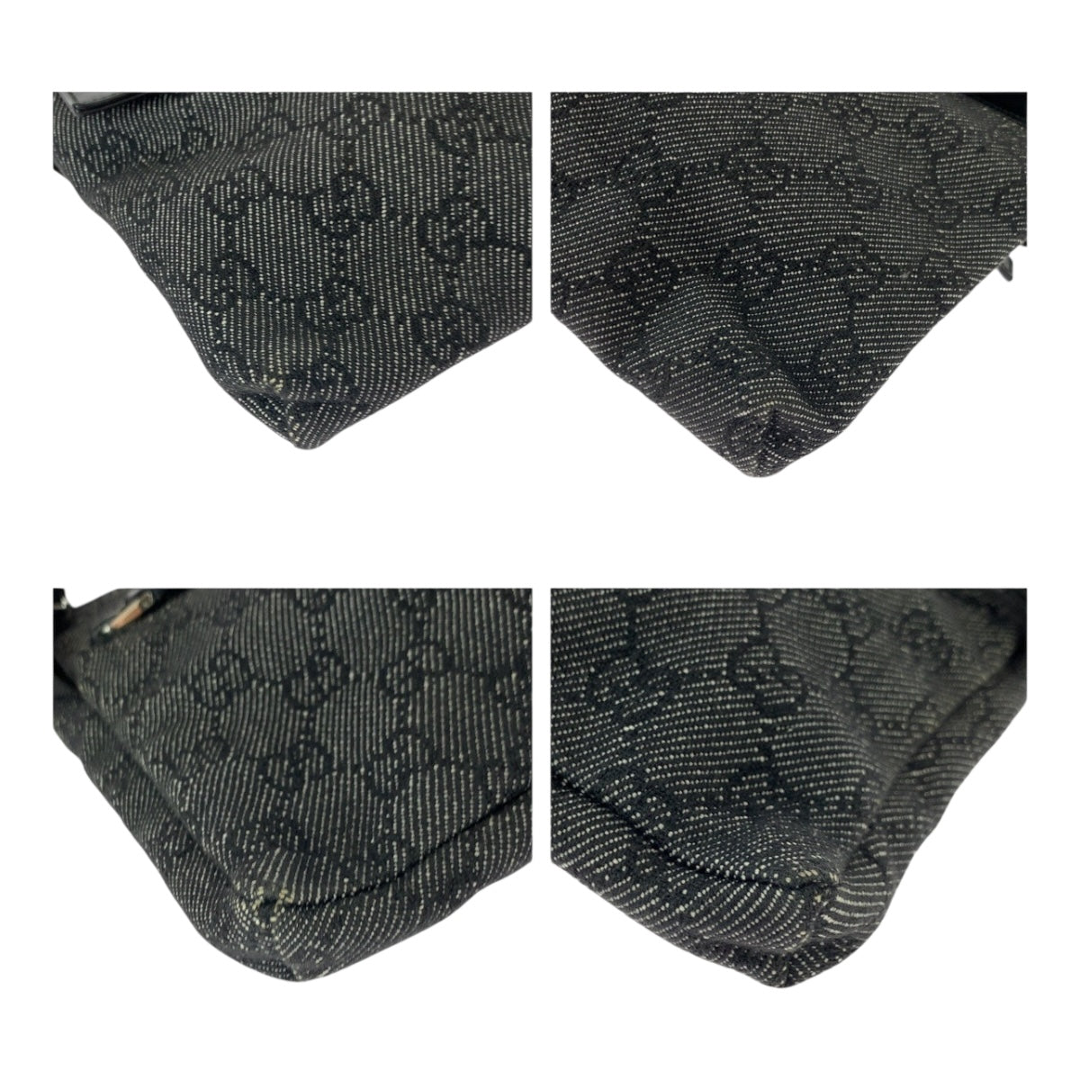 GUCCI Waist bag 23566 GG canvas Black SilverMetal