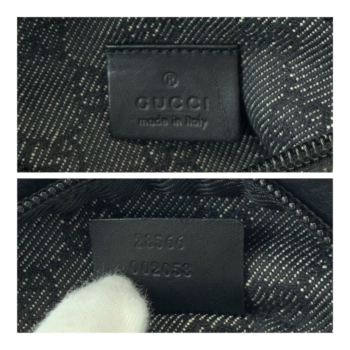 GUCCI Waist bag 23566 GG canvas Black SilverMetal