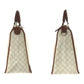 GUCCI Business bag 189899 PVC Brown Ivory Gold Metal GG plus