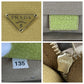 PRADA Tote Bag canvas Beige Green SilverMetal Triangle With logo