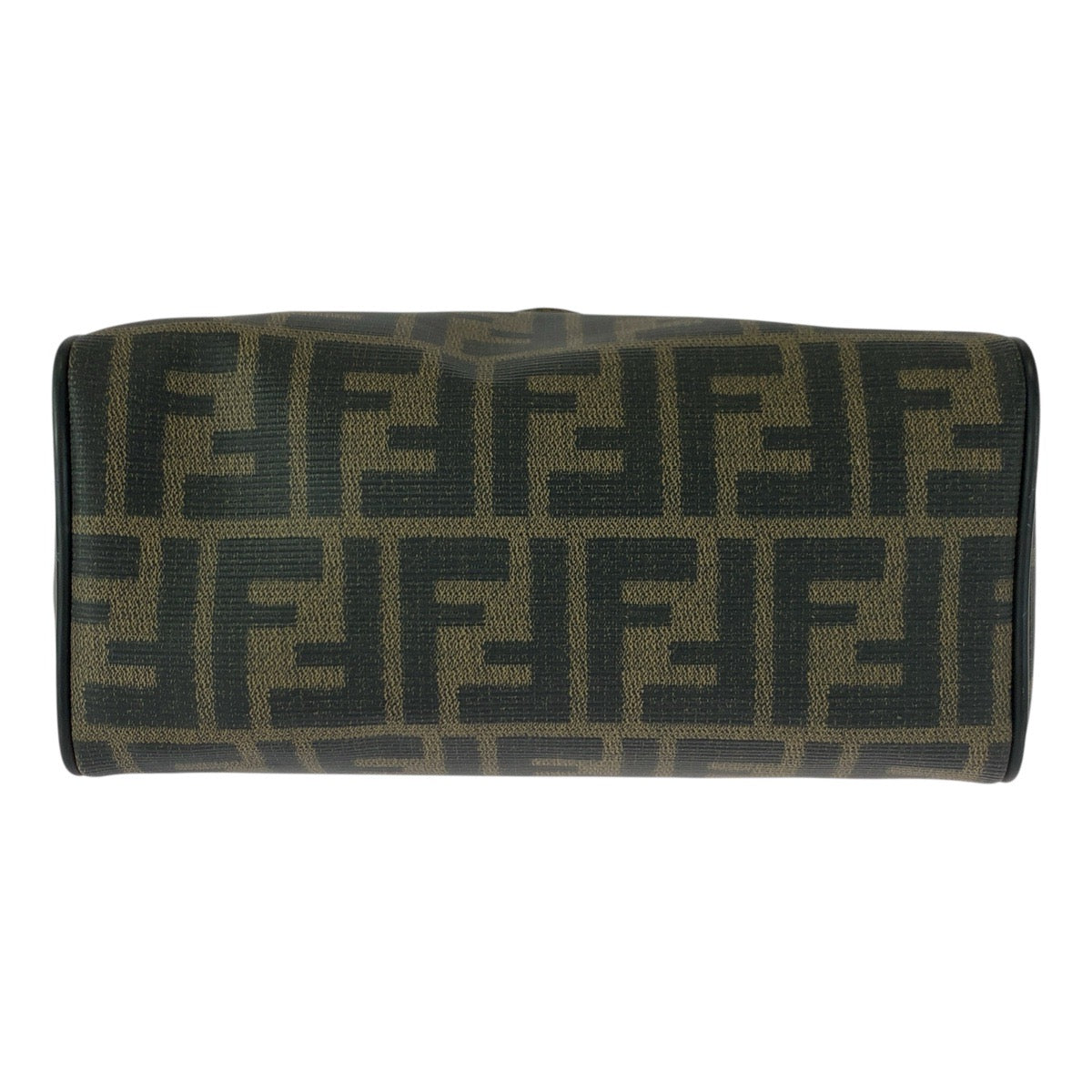 FENDI Shoulder Bag PVC Brown Gold Metal Zucca Pattern
