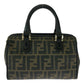 FENDI Shoulder Bag PVC Brown Gold Metal Zucca Pattern