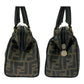 FENDI Shoulder Bag PVC Brown Gold Metal Zucca Pattern