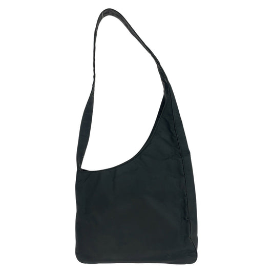 PRADA Shoulder Bag Nylon Black Silver Test Triangle With logo asymmetrical