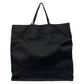 PRADA Tote Bag Satin Black SilverMetal Triangle With logo
