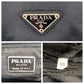 PRADA Tote Bag Satin Black SilverMetal Triangle With logo