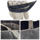 PRADA Tote Bag Satin Black SilverMetal Triangle With logo