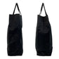 PRADA Tote Bag Satin Black SilverMetal Triangle With logo