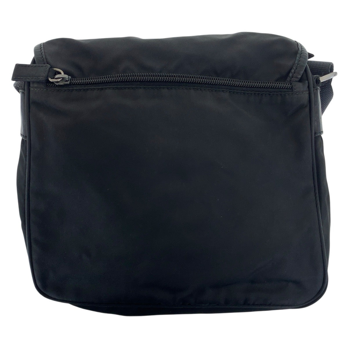 PRADA Shoulder Bag Nylon Black Silver Test Triangle With logo