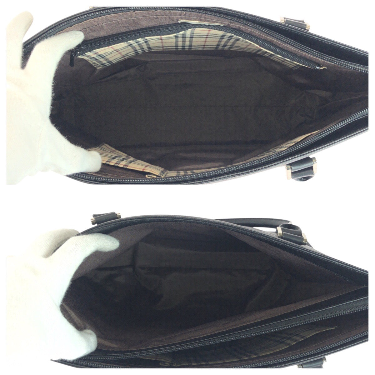 BURBERRY Tote Bag Black SilverMetal Nova Check