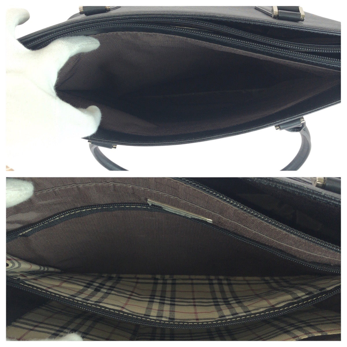 BURBERRY Tote Bag Black SilverMetal Nova Check