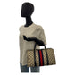 GUCCI Handbag 24 02 007 GG Supreme Canvas Gray Navy Gold Metal Sherry line