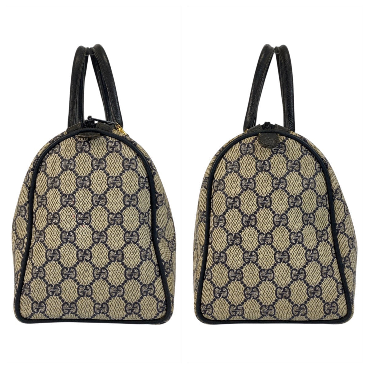 GUCCI Handbag 24 02 007 GG Supreme Canvas Gray Navy Gold Metal Sherry line