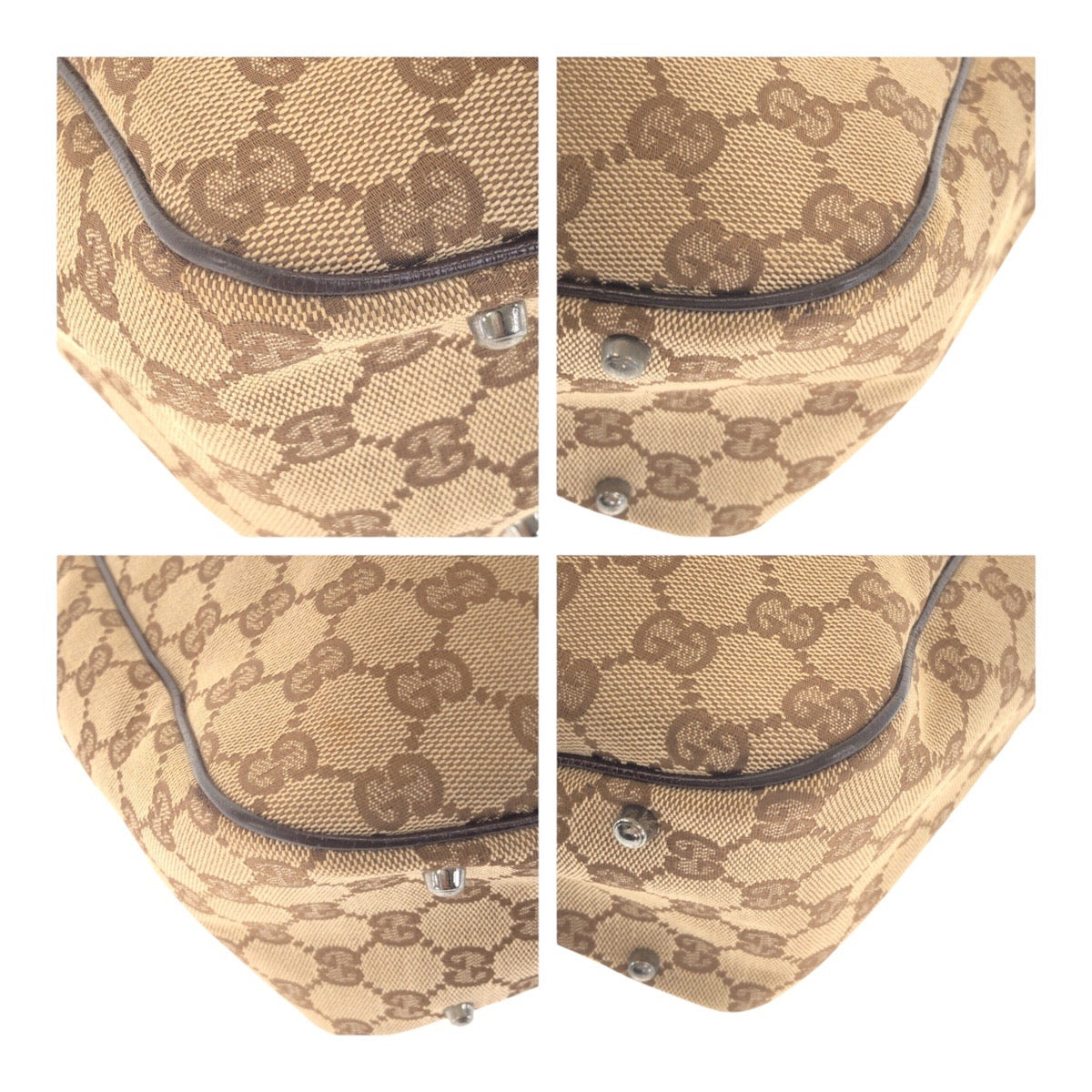 GUCCI Tote Bag 113017 GG canvas Beige brown GG canvas