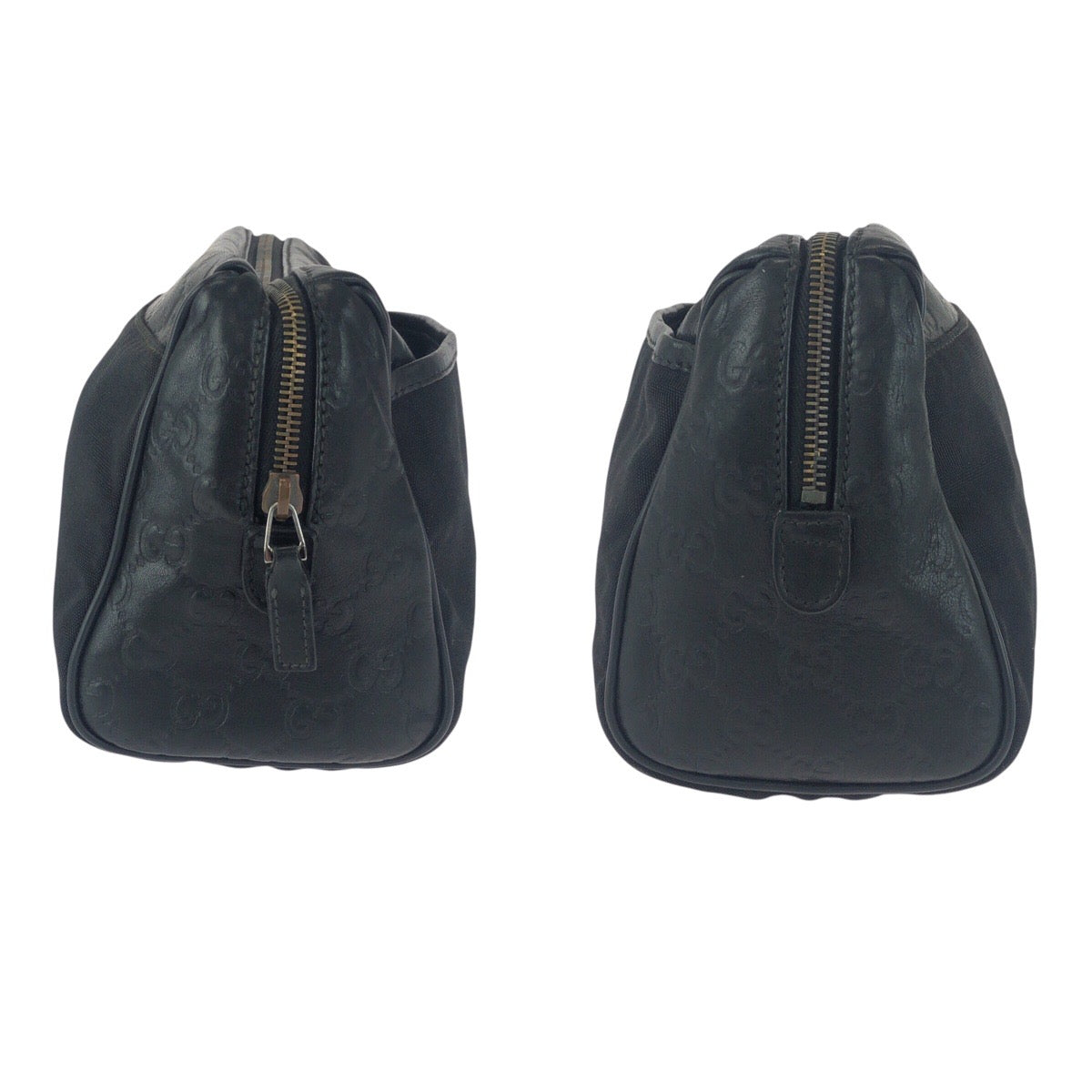 GUCCI Clutch bag 162792 leather Black SilverMetal Guccisima