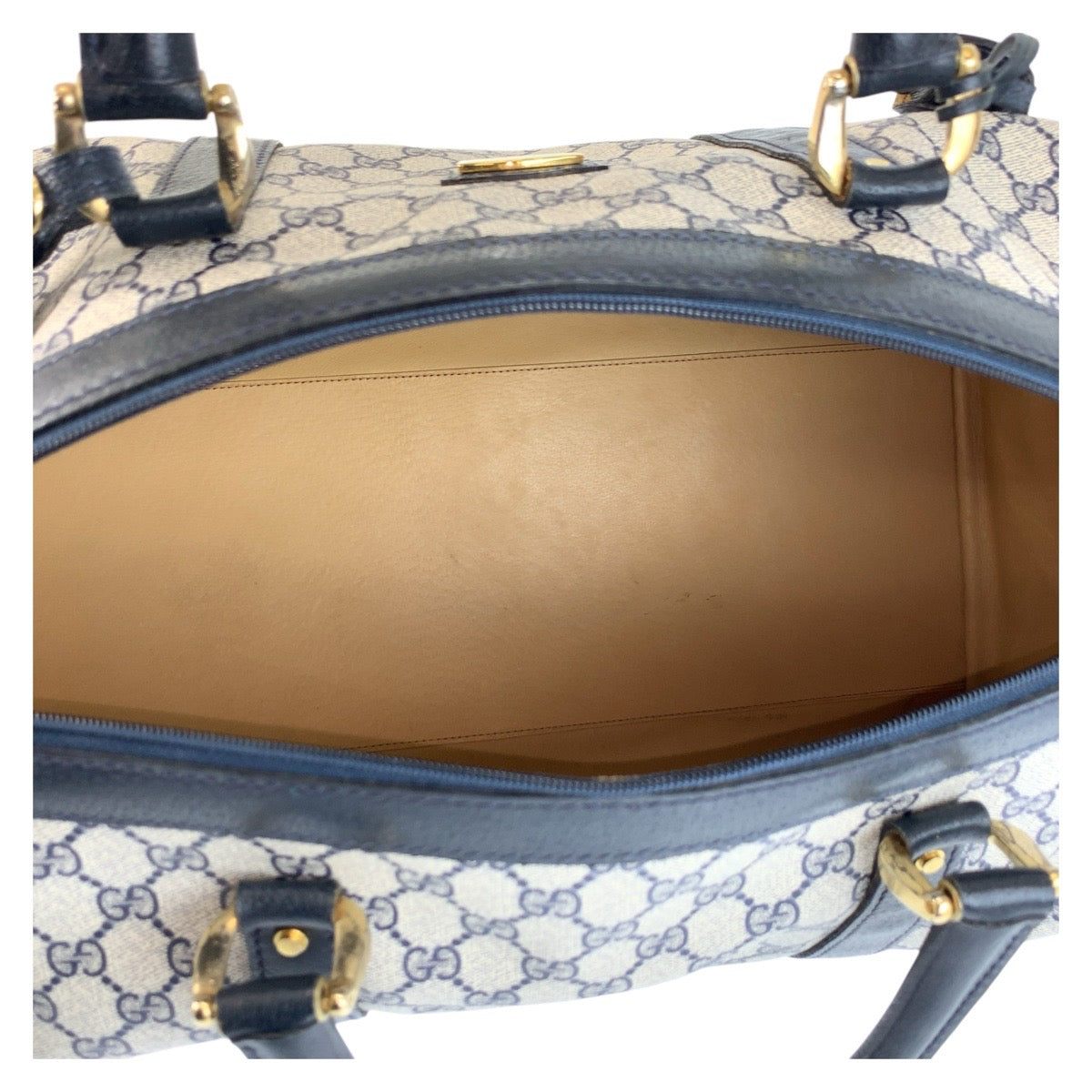 GUCCI Boston Duffel bag GG Supreme Canvas Gray navy