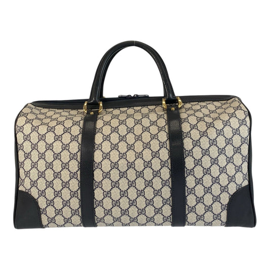 GUCCI Boston Duffel bag GG Supreme Canvas Gray navy