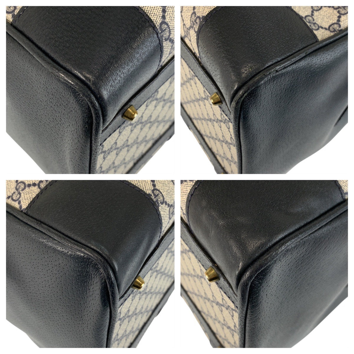 GUCCI Boston Duffel bag GG Supreme Canvas Gray navy