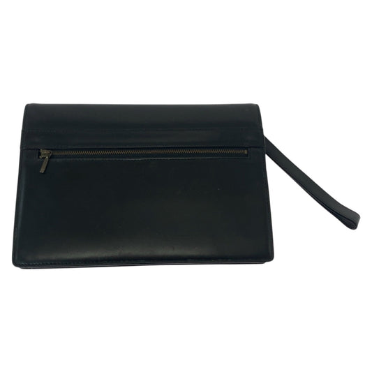 SAINT LAURENT Clutch bag leather Black GoldMetal YSL