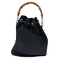 GUCCI Shoulder Bag 001 2404 16570 Nylon Black Brown SilverMetal Bamboo