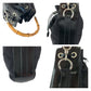 GUCCI Shoulder Bag 001 2404 16570 Nylon Black Brown SilverMetal Bamboo