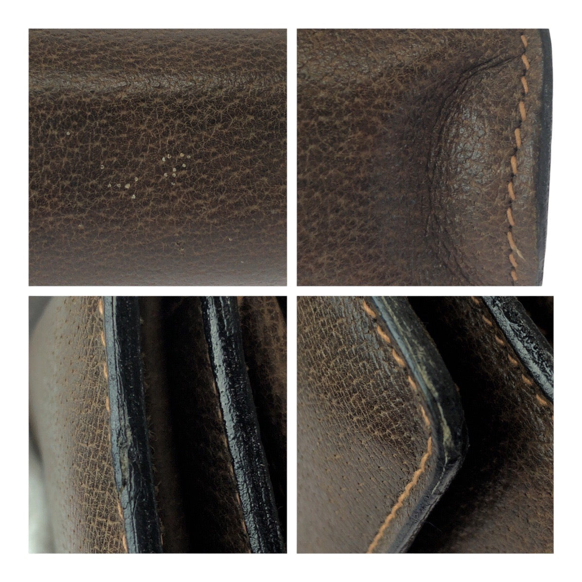 GUCCI Shoulder Bag leather Brown Gold Metal Old Gucci Sherry line