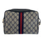 GUCCI Shoulder Bag 68 001 3654 PVC Navy Gold Metal Sherry line Old Gucci