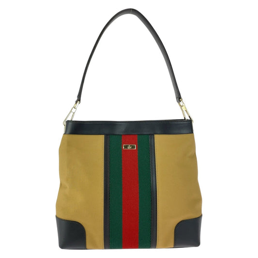 GUCCI Shoulder Bag 001 4231 canvas Beige brown Sherry line