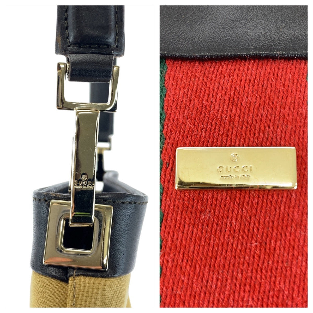 GUCCI Shoulder Bag 001 4231 canvas Beige brown Sherry line