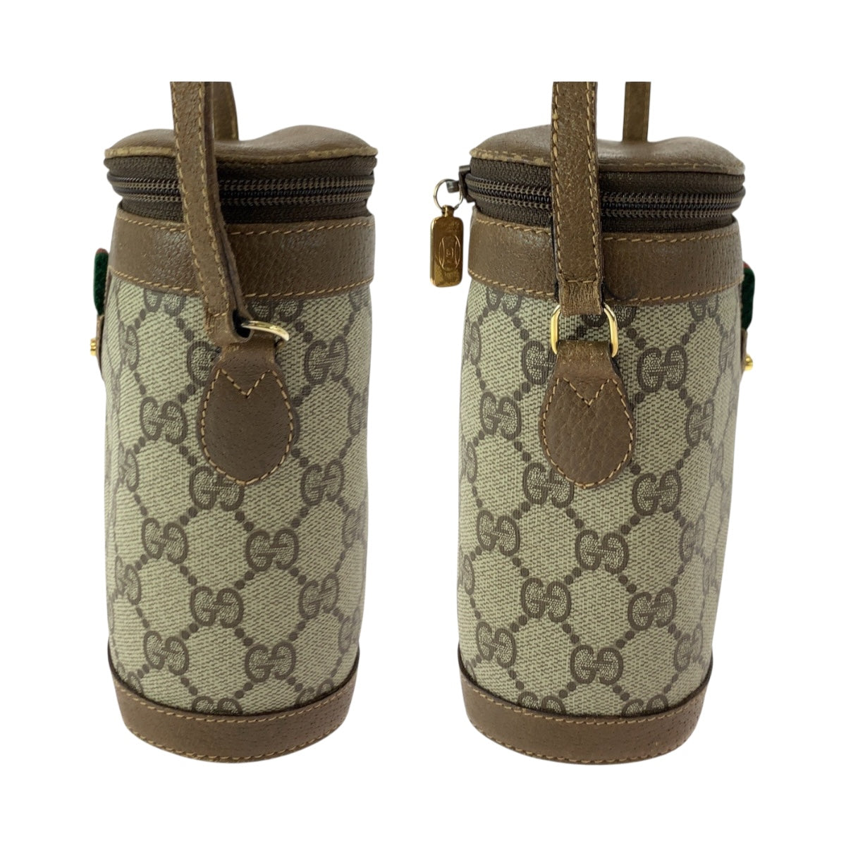 GUCCI Shoulder Bag 904 02 070 GG Supreme Canvas Beige Brown Gold Metal Old Gucci Shelly Line